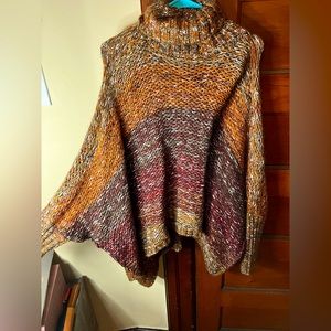 Beautiful Fall Colored Poncho Sweater